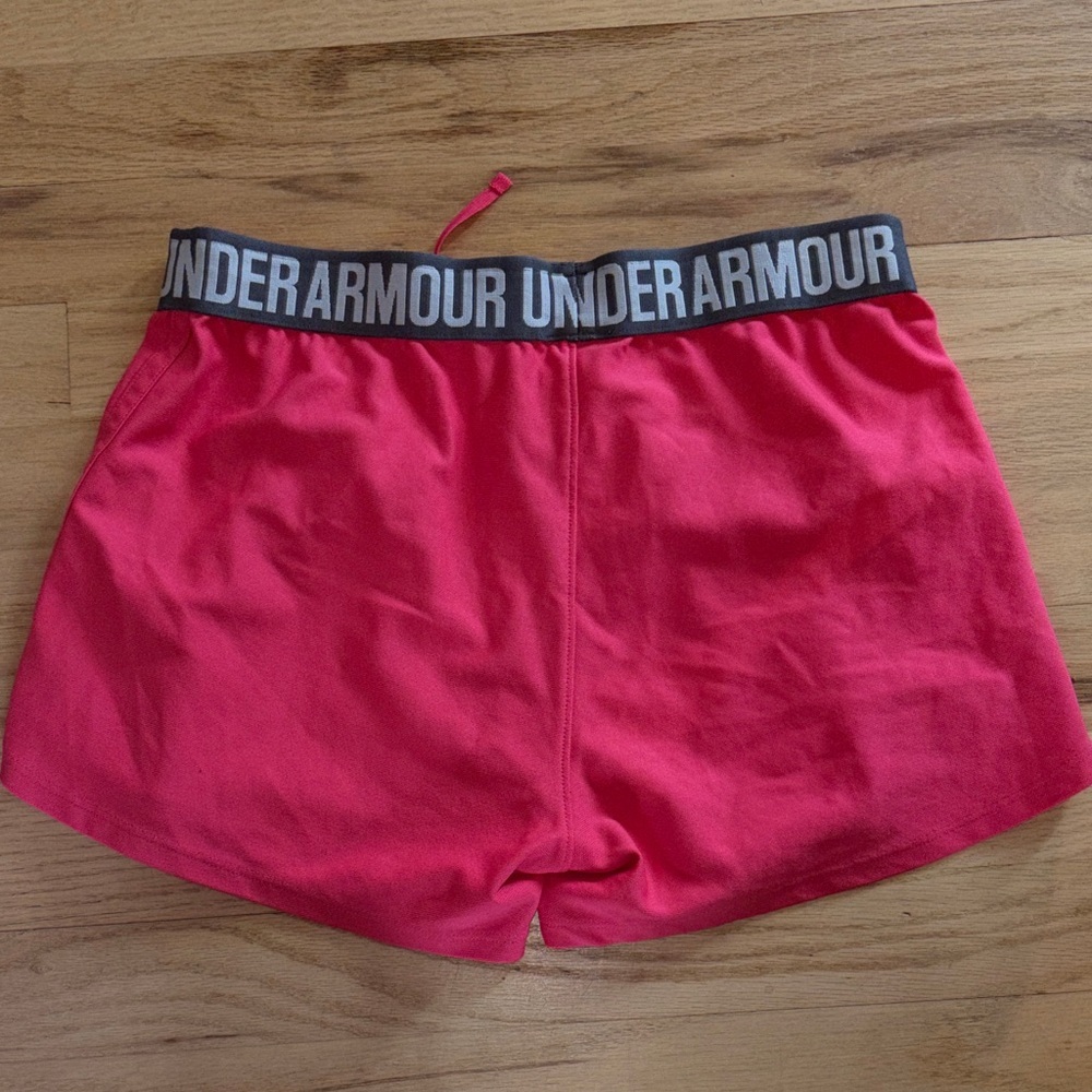 Under Armour Women's Vibrant Pink Athletic Shorts - Picture 3 of 4